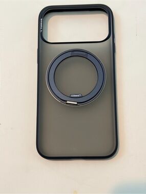 Matte Black Phone Case with Magnetic Ring Stand